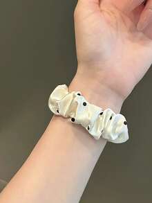 1件小眾杏色圓點髮圈式錶帶，適用於 38/40/41/42/44/45/49/46mm，彈性腕帶女款，適用於 Ultra/SE/11/10/9/8/7/6/5/4/3/2/1 系列，智慧手錶錶帶配件，時尚可愛錶帶，適合日常休閒穿搭、夏季穿著 - 黃 - 查看 7