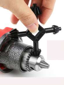 1pc Durable Zinc Alloy 4-In-1 Multi-Function Drill Wrench Key - Wrench Key For Hand Drills And Bench Drills, Compact Design 4 Sizes In 1, Small Size For Hand Drills, Large Size For Bench Drills, Essential Power Tool Accessory - Black Four-headed Key - View 1