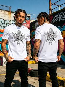 Vintage Retro Style Men Short Sleeve T-Shirt Fashion Male Apparel - White - View 1