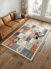 1 pieza Alfombra de sala de estar con patchwork multicolor, adecuada para cocina, comedor, dormitorio, decoración de habitación festiva, interior/exterior, oficina, vestíbulo, felpudo antideslizante, alfombra de baño, pasillo, área de estudio y juegos - Multicolor - Ver 18