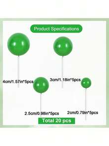 20pcs Foam Ball Cake Decorations, 4 Sizes And Multiple Colors Available, Suitable For Birthday, Wedding, Bachelorette Party, Baptism, Gender Reveal, Retirement Party, Theme Party Cake Decoration, Mini Pearl Balls, Various Cake DIY Scenarios (Handmade May Have Flaws, Please Use With White Sticks) - Multicolor - View 22