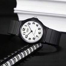 Casio Minimal Number Dial Waterproof Quartz Watch, Soft Resin Strap Casual Daily Unisex Wrist Watch For Student Office Wear MQ-24-7B2 - one-size - View 4