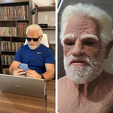 Halloween Old Man Mask Realistic Vicissitudes Simulation Full Face Mask Role Play School Party Gathering Game Head Cover - View 2