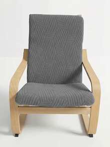 1 pieza Funda de silla de unicolor con tejido de sarga jacquard elástico, adecuada para sillones reclinables, sillas mecedoras, diseño de una sola pieza lavable a máquina, tela de poliéster, aplicable para sala de estar, dormitorio, estudio, exteriores y otros lugares, elástico fácil de quitar y lavar, ajuste estable, protector de cojín de silla - Gris Claro - Ver 6