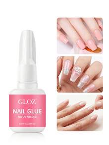GLOZ 10ml Super Strong Nail Glue, Suitable For Acrylic Nails, Nail Tips, Press-On Nails, False Nails, Salon-Grade Brush-On Nail Glue, Easy To Apply, Durable And Long-Lasting - 10ml Long Cap - View 2