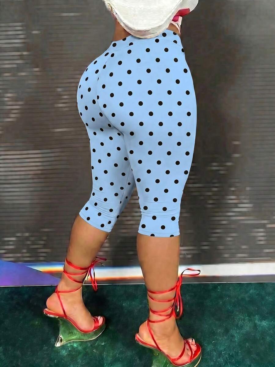 SDNGED Summer Comfortable Leopard Print Skinny Shorts For Sexy Lady - Blue - View 1