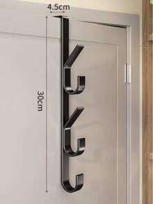 1pc Multi-Functional Straight Carbon Steel Door Hook, Can Be Used As Coat Rack Or Towel Rack, Suitable For Bathroom Door, Space-Saving, No Drilling Required, Suitable For Bedroom, Bathroom, Garage, Laundry Room, Shed, Kitchen, Hotel, Etc. - Multicolor - View 11