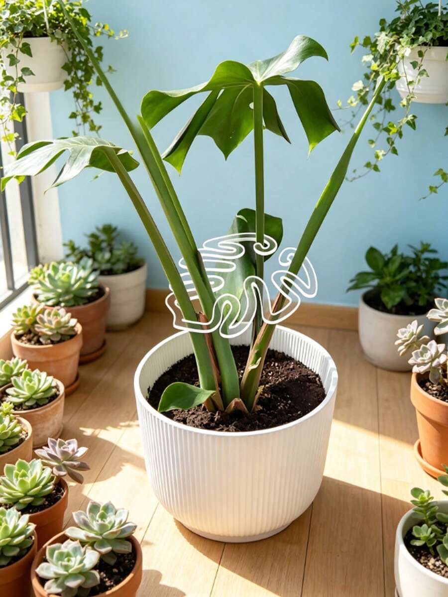 10/20入 有機玻璃葉形植物支撐夾，時尚透明植物支架，專為龜背竹及其他攀爬植物設計，有效固定並穩定植物莖部，保持葉片挺立，促進健康生長，極簡透明設計，適合室內外綠植與景觀布置，節日園藝裝飾必備