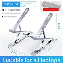Portable Laptop Stand Aluminum Foldable Stand For Macbook Foldable Computer PC Tablet Support Notebook Stand Table Laptop Holder - Silver - View 4