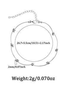 1 pezzo Cavigliera sottile regolabile in argento sterling S925 stile minimalista freddo con perline, decorazione con filo avvolto a doppia perla multi-gruppo, adatta per il pendolarismo in ufficio delle donne, uso quotidiano, appuntamenti, regalo per la migliore amica, regalo di compleanno, design delicato con perline, semplice e senza tempo, versatile per tutte le età, si abbina al pendolarismo quotidiano e agli incontri casuali, ottimo rapporto qualità-prezzo, ideale per il compleanno della migliore amica e piccoli regali per le vacanze - Argento - Visualizzare 3