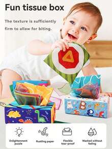 1PC Kids Tissue Pulling Toy With Rustling Sound Early Learning Toy For Color And Hand Training Great For Indoor Games And Parent-Child Time - Multicolor - View 3