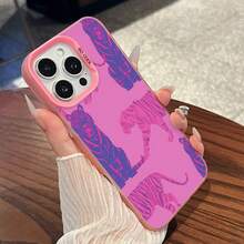 Funda para teléfono con estampado de tigre, compatible con fundas de , Apple, VIVO, OPPO, , ,  y Honor. Fabricada en TPU, protege eficazmente tu teléfono de golpes y caídas. - Rosa - Ver 4
