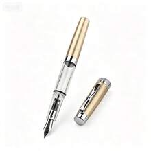 Bolígrafo de fuente de barril transparente de metal tipo pulsador con plumín absorbente de tinta multicolor para oficina, escuela, escritura, regalo de negocios - 3024 - Ver 1