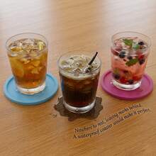 1/3/6pcs Colorful Silicone Drink Coasters, Waterproof Non-Slip Heat-Resistant Desktop Coasters, Suitable For Cold Drinks, Iced Coffee, Wine Glasses, Cute Home Decor Desk Protector - Multicolor - View 7