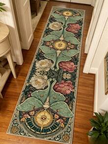 1pc Koi Pond Pattern Runner Rug, Hallway Long Carpet, Area Rug, Small Rug, Mat, Home Decor, Living Room Area Rug, Living Room Home Decor, Room Decor, Washable Rug, Graduation Gift - Butterfly Flowers - View 3