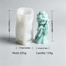 Ancient Chinese Hanfu Fairy Silicone Candle Mold, Elegant Oriental Goddess Holding Pipa Resin Casting Mold, DIY Aromatherapy Candle Wax Melts Soap Plaster Craft Mold Aesthetic Home Decor - Fairy Mold-9001 - View 9
