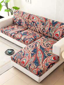 1 pieza Funda elástica para cojín de sofá con estampado de patrón de líneas para todas las estaciones - Multicolor - Ver 6