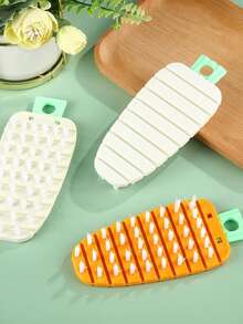 Japanese Style Flexible Multi-Function Vegetable & Fruit Cleaning Brush, Soft & Hard Dual-Sided Brush Head For Potato, Yam, Mud Removal, Household Kitchen Fruit & Vegetable, Lotus Root, Ginger, Crevice Cleaning, Bendable Scrubbing Tool For Fruits & Vegetables - Multicolor - View 3
