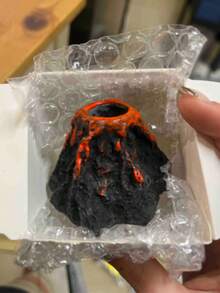 1个水族箱火山造型气泡石装饰，水族箱气泡扩散器带气泡石，ABS火山气泡制造器，鱼缸景观装饰，氧气泵气泡石 - 彩色 - 查看 9
