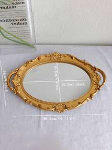 1pc Magic Mirror Mirror Mirror Who Is The Most Beautiful Person In The World~ Cosmetic Tray Hotel Decoration Vintage Mirror French Ins Home Photo Prop Bar Tea Tray - Multicolor - View 8