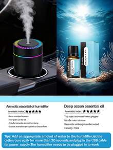 Humidificador Mini Silencioso de 180ml, Luz Ambiental LED, Función de Temporizador, 2 Modos, Alimentado por USB, Apto para Aceites Esenciales. Apto para Coche/Hogar/Oficina/Yoga/Decoración de Escritorio. Esquema de Color Negro y Blanco. - Mist - Ver 21