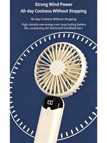 Tragbarer Handventilator Mini, wiederaufladbar, Desktop-Kühlgerät für Zuhause und Wohnheim, 1200mAh - Handgehalten - Übersicht 5