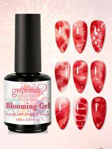 18ml Transparent UV LED Tie Dye Gel Nail Polish, Diffuse Effect, Marble Natural Stone Texture Watercolor Floral Print, Soak-Off, DIY Nail Art Design Nail Gift, Suitable For Women - 無色 - 查看 6