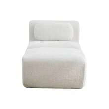 Modular Compression Sofa In Chenille Fabric, Filled With 30D High-Resilience Foam. Easy To Move And Featuring A Non-Slip Base, It Is Ideal For Living Rooms And Other Spaces. Ivory Color. - 象牙白 - 查看 7