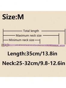 1pc Rhinestone Decorated Pet Collar, Suitable For Cats And Dogs, Can Be Worn Daily - Pink - View 9