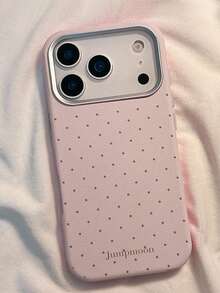 Minimalistische Premium-Lederstruktur Rosa Polka Dot Handyhülle kompatibel mit iPhone 17 Pro Max/17 Pro/17/16 Pro Max/16/16 Pro/16 Plus/15/15 Pro Max/15 Pro/15 Plus/11/12/13/14 Pro Max/12 Pro/12 Pro Max/13 Pro/13 Pro Max/14 Pro/14 Pro Max/14 Plus Weiche Hülle für Frauen, neue modische Luxus Strass Dekor Handyhülle, Ins Stil High-End Gefühl, viraler Hot Artikel für Göttinnen, süß elegant mit elegantem Stil, minimalistisch kreativ hohe Ästhetik - Rosa Punkte - Übersicht 5