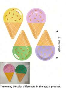5/10/20pcs Piring Kertas Pesta, Peralatan Makan Sekali Pakai untuk Es Krim dan Makanan Penutup, Piring Warna-warni, Cocok untuk Pesta Ulang Tahun, Pernikahan, Pertemuan Keluarga, Acara Menyambut Bayi, dan Minum Teh Sore - beraneka warna - View 7