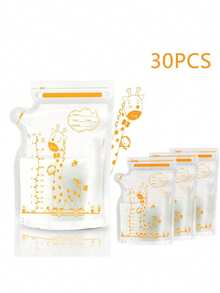 30pcs/60pcs/100pcs Baby Breast Milk Storage Bags Snack Bags Candy Bags, Leak-Proof Zipper Seal, Dual Scale, Cartoon Design - Multicolor - View 11