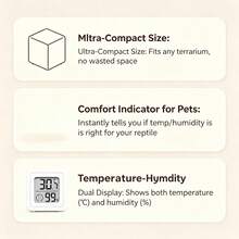 Reptile Enclosure Thermometer And Hygrometer, Digital Display, High-Precision Temperature And Humidity Monitor. A Practical Father's Day Gift For Reptile Enthusiasts (Batteries Included). - A - View 4