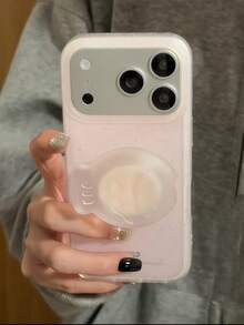 Ins Style Minimalist Pink Marble Phone Case With Stand Compatible With Apple 14 Pro Max, 13, 14 Pro, 12, 11, 15 Pro, Niche Premium Feel, Women's Shockproof Full Coverage Silicone - Light Pink - View 18