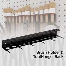 Soporte de pared para cepillos y estante colgante para herramientas, adecuado para garaje, estante de almacenamiento y organización de detalles, estante de almacenamiento de herramientas - Negro - Ver 4