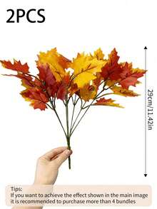 1/2 Stücke UV-beständiges künstliches Ahornblatt-Bouquet-Set - Premium realistisches künstliches Herbstlaub mit vorgebogenen Stielen - Ganzjährig haltbar, kein Verblassen, DIY Blumenwand, Halloween Dekoration, Thanksgiving Dekoration, Hochzeitsdekoration, Kaminmantel Girlande - Herbstfarben - Übersicht 12