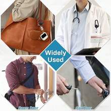 1 Peça (Clipe Retrátil + Porta-Cartão) Suporte de Crachá Redondo Retrátil, Clipe de Crachá para Trabalhador Médico, Puxador Anti-Perda para Mochila ao Ar Livre, Capa Protetora Vertical para Cartão de Identificação, Puxador de Chaveiro para Cintura, Acessório de Pesca ao Ar Livre, Suporte de Crachá de Trabalho, Adequado para Médicos, Professores, Motoristas de Caminhão, Trabalhadores, Suprimentos de Escritório Masculinos, Presente de Escritório para Enfermeira (Preto) - Estilo simples - Visão 3