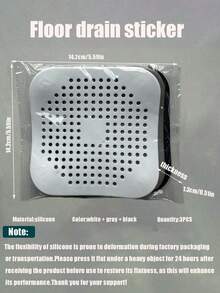 1 pieza Atrapa pelo con ventosa, adecuado para drenaje, cubierta de drenaje cuadrada de silicona, adecuada para ducha, previene obstrucción del fregadero, filtro de ventilación de drenaje de piso, adecuado para baño, bañera y cocina, suministros de baño, decoración de baño del hogar, decoración de otoño, temporada de regreso a la escuela - Multicolor - Ver 3