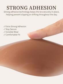 1 buah Bra Pengangkat Tak Terlihat Leher Halter Cokelat, Bra Tak Terlihat Anti Selip untuk Dada Kecil, Bra Tanpa Tali dan Tanpa Punggung, Cocok untuk Gaun, Pakaian Renang, Bikini, Bra Silikon Pengangkat Tak Terlihat Baru dengan Tali, Memperindah Belahan Dada - cokelat kopi - View 6