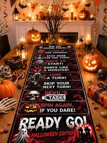 1 Stück Weihnachts-Rollball-Spiel-Punktzahl-Rolle, blutrote Rollball- und Punktzahl-Familienspiel-Rolle, Kürbis-, Geist-, Friedhofs- und Schlossdesign, Halloween Trick or Treat Dekoration, Halloween Party Dekoration, Tischdekoration, Horror Halloween Heimdekoration, Halloween Geschenk - mehrfarbig - Übersicht 6