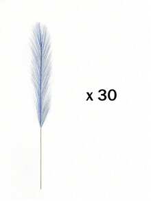 100支波希米亞風人造蘆葦草裝飾花，高挺蓬鬆仿真花，適合花瓶填充，農舍風居家廚房裝飾、房間布置、婚禮派對裝飾（藍色） - 藍色 - 查看 10