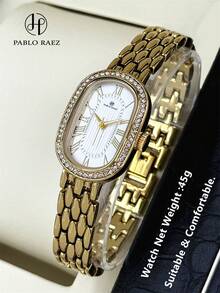 Pablo Raez 原創品牌女款手錶 1pc SUS304 不鏽鋼 18K 金頂級 AAA 品質奢華正裝錶 銀色 IPS 鍍層優雅新時尚長方形設計石英錶 白色錶盤高品質女孩熱門方形腕錶 50m 防水實心鋼錶帶鏈條附蝴蝶扣休閒可愛女學生小錶盤精美手錶適合送給朋友或家人禮物 日常/工作/派對裝飾生日禮物 - 彩色 - 查看 10