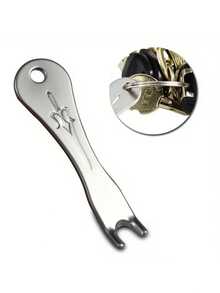 2pcs Silver 3-In-1 Guitar String Winder Tool | Suitable For Acoustic/Folk Guitar | Metal Head For Easy String Replacement, Tuning And Removing Tuning Pegs - Silver - View 3