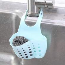 1pc Hanging Drain Basket, Durable Plastic Design, Multi-Compartment Effective Drainage, Scraper Basket | Perforated Design | Sturdy Plastic Structure, Kitchen Sink Accessory - Multicolor - View 7