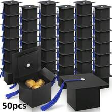 50/15個畢業帽糖果盒，畢業派對用品，畢業季裝飾，畢業禮物糖果盒，適用於畢業派對伴手禮 - 查看 7