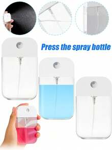 2pcs/Set Press Spray Bottle Set (50/35ml), Cosmetic Alcohol Ultra-Fine Mist Facial Moisturizing Small Spray Bottle, Transparent Reusable, Suitable For Travel Cosmetics, Hand Sanitizer, Alcohol, Travel Essentials, Perfume Bottle, Travel Bottle Set, Hand Sanitizer Spray (2/1pcs) - Multicolor - View 1