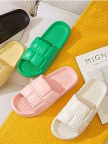 1 Pair, Soft Cloud-Feel Slippers For Men And Women, Summer Wearable Premium Indoor Slippers, Home Bath Slippers, Non-Slip, Odor-Resistant EVA Slippers - Slippers - View 8
