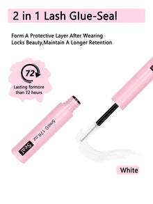 1pc 2 In 1 Eyelash Bond And Seal For DIY Lash Extensions, Bond 5ml And Seal 5ml, Tweezers, Lash Glue Strong Hold Lash Cluster Glue 2 In 1 Lash Bond And Seal Waterproof Long Lasting Cluster Lash Glue All Day Wear For DIY Lash Extensions Lash Glue - Baby Pink - View 4
