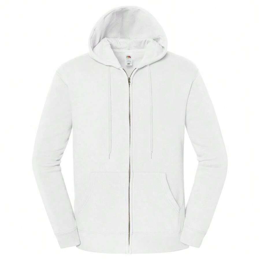 Fruit Of The Loom Unisex Adult Iconic Premium Full Zip Hoodie - White - View 1