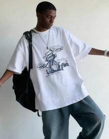 Playeras Con Estampado De Texto Moderno Para Hombre Tshirt - Blanco - Ver 5